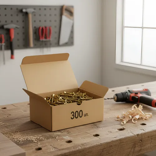 Parafuso Chipboard Chato Philips 5x50mm Rosca Parcial - 300 Unidades