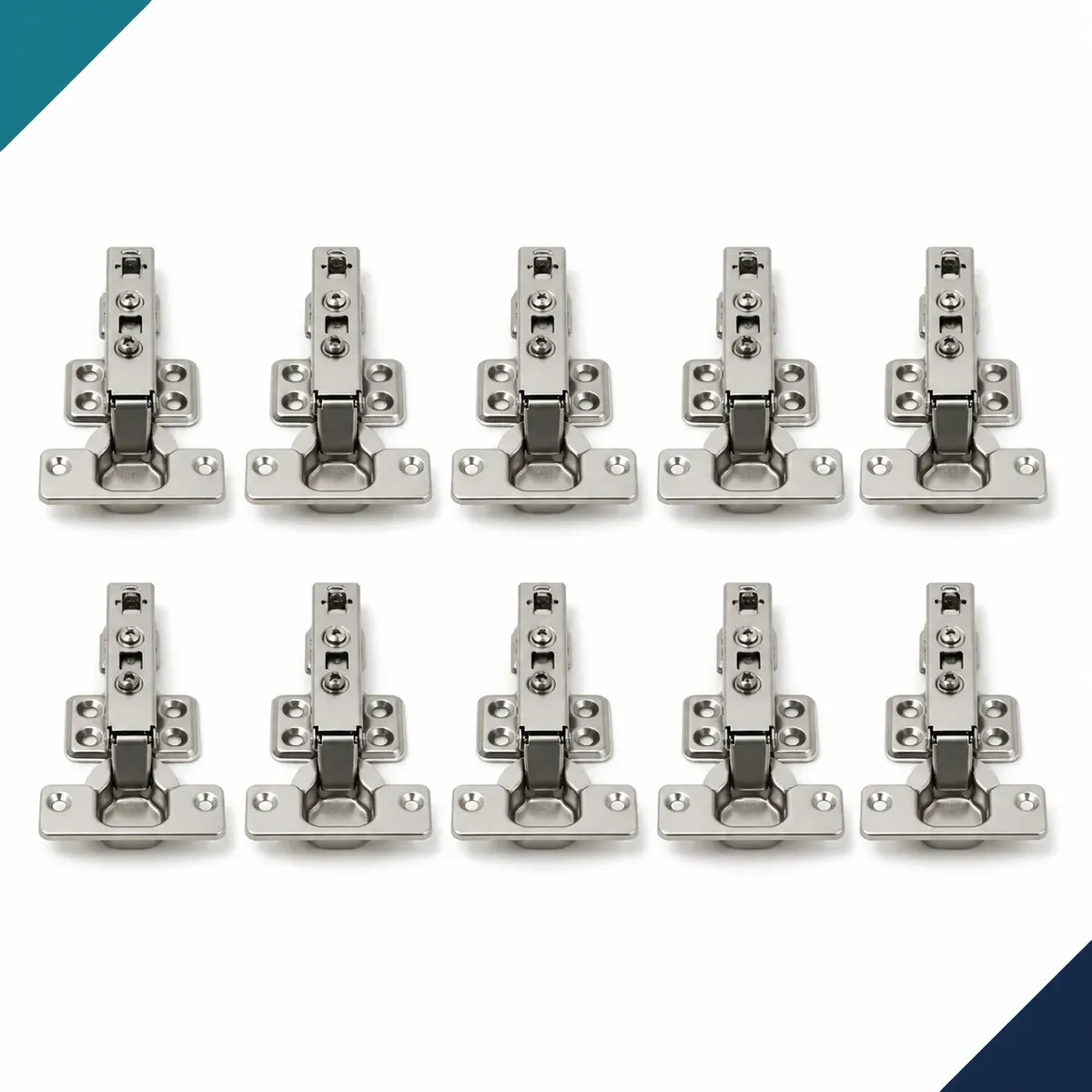Kit 10 Dobradiças Retas 35mm para Armário