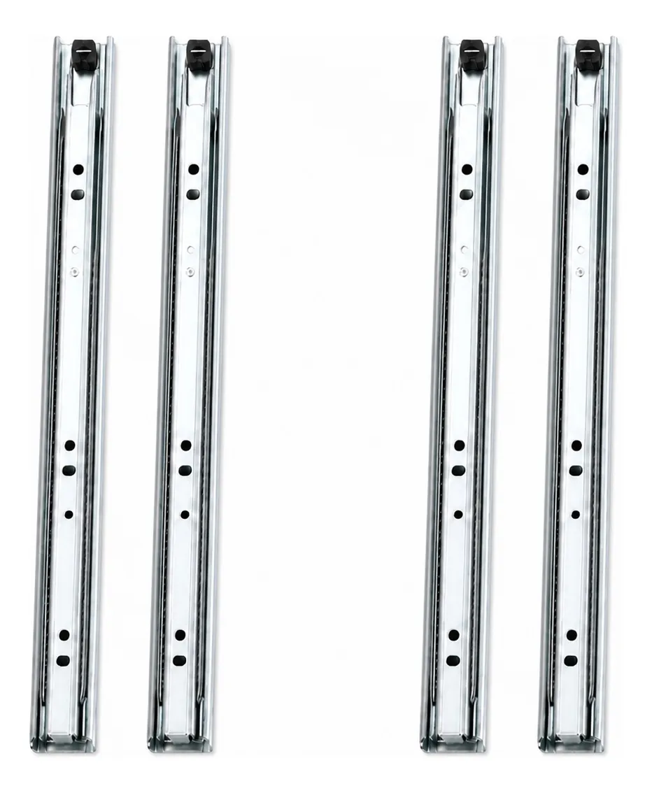 2 Pares de Corrediças Telescópicas 45cm para Gaveta 20kg