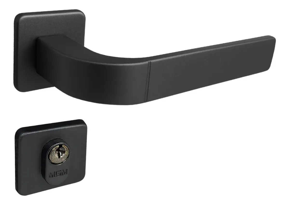 Fechadura MGM Externa Modena para Porta de Alumínio Preta 40mm