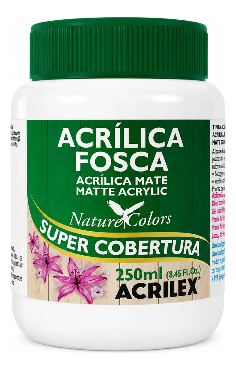 Tinta Acrílica Fosca Acrilex 250ml Branco