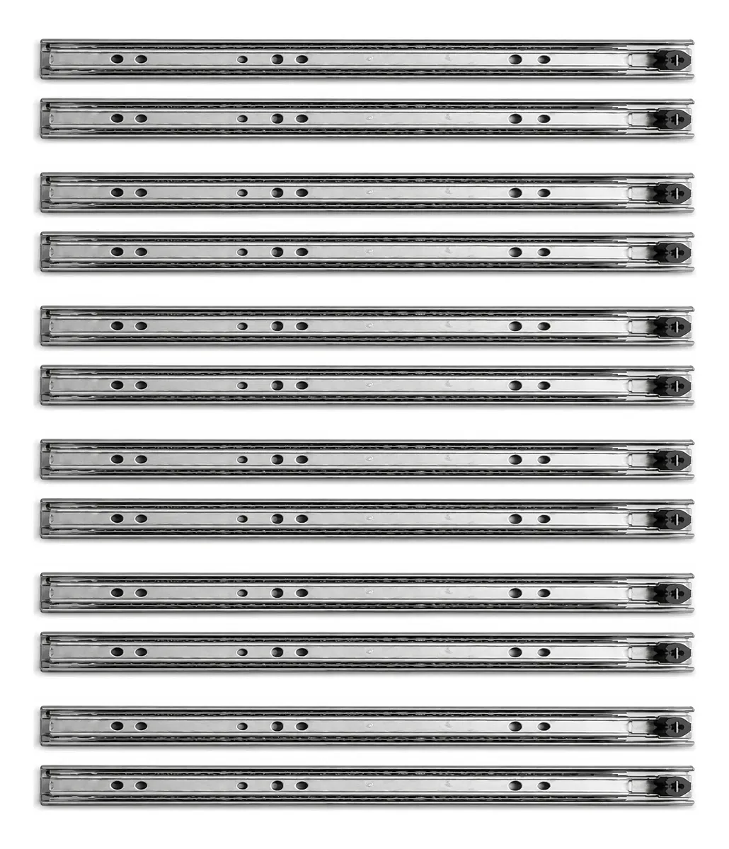 12 Corrediças Telescópicas H40 45cm - 6 Pares